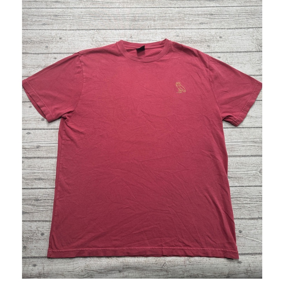 OVO October's Very Own T-Shirt Men's XL Burgundy Gold Owl Logo Streetwear Canada